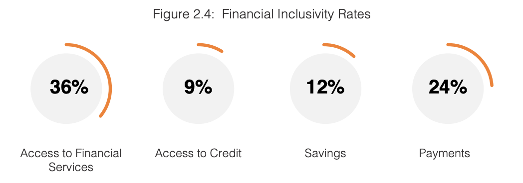 Financial Inclusivity Rates, MENA Financial Inclusion Report 2020, Fintech Consortium, Bahrain Fintech Bay, and Jordan Fintech Bay, February 2020