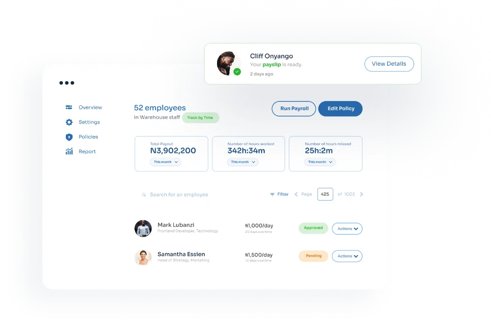 SeamlessHR mockup, Source: SeamlessHR